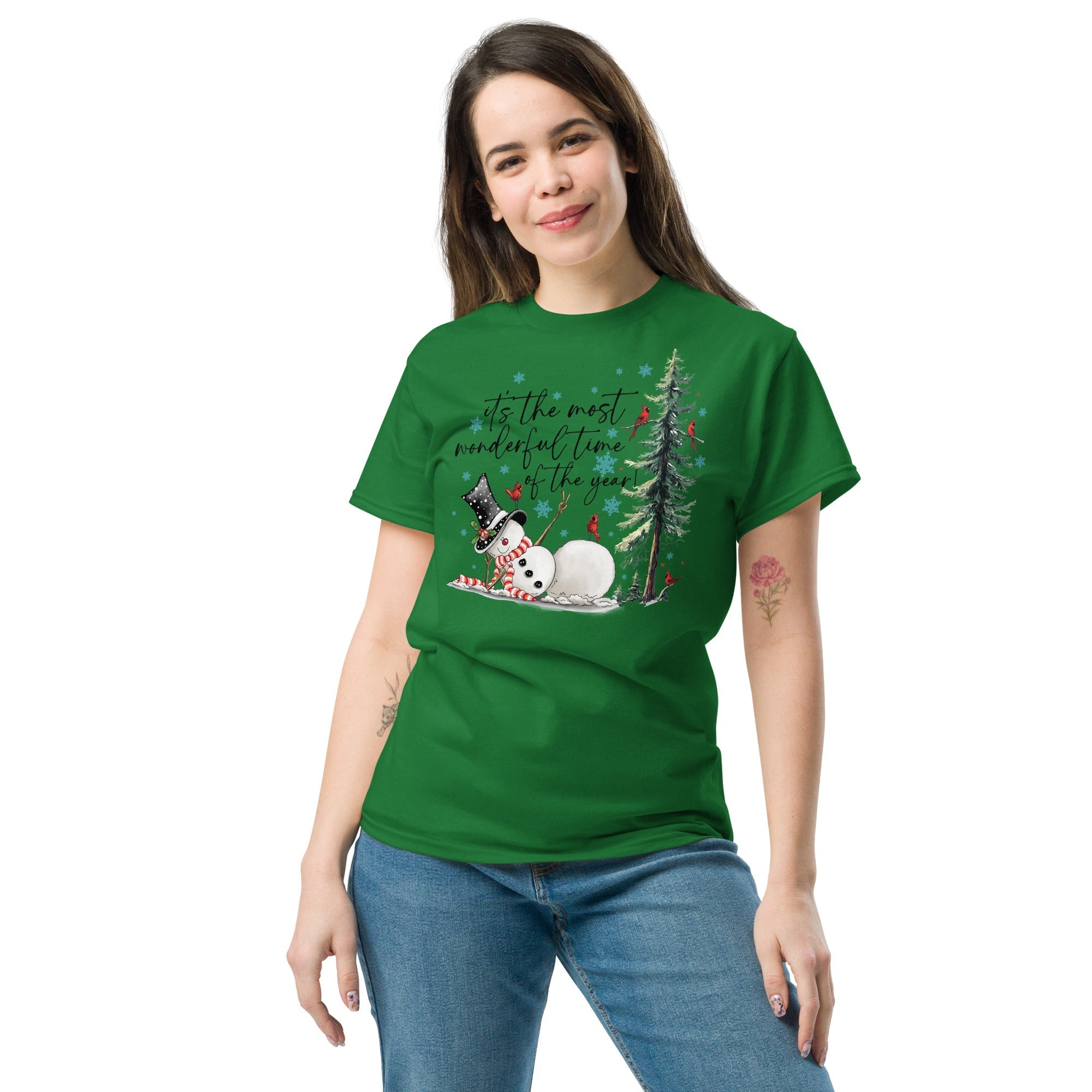 Turf Green | Unisex | Lifestyle | Wonderful Time Snowman T-Shirt
