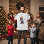 White | Unisex | Christmas Lifestyle | Cartoon Rodfather Fishing T-Shirt | Perfect Gift for Dad