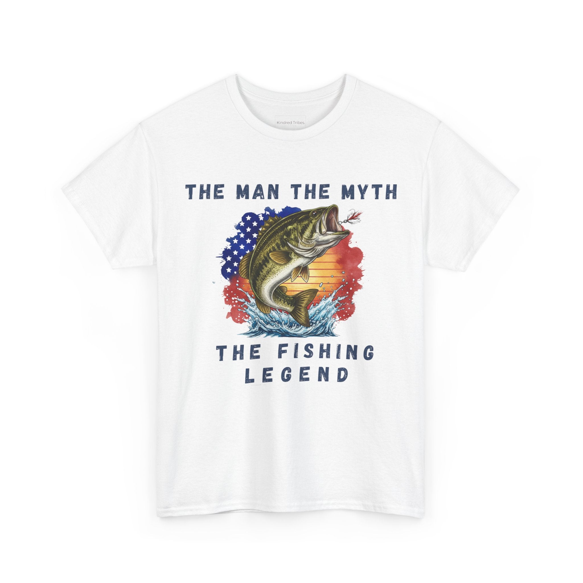 White | Unisex | Fishing Legend T-Shirt - The Man The Myth The Fishing Legend Bass Graphic Tee