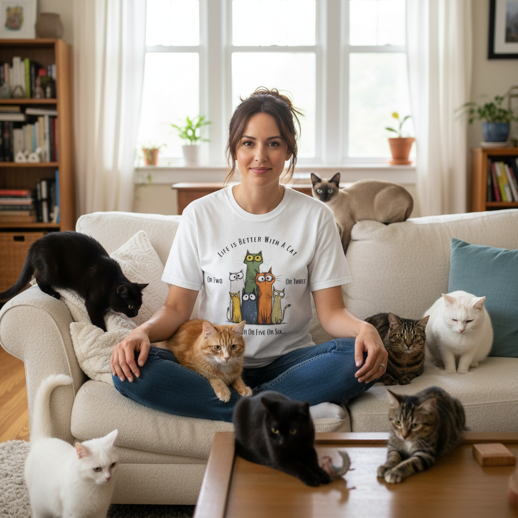 White | Unisex | Lifestyle | Life Is Better With A Cat | Gift for Cat Lovers
