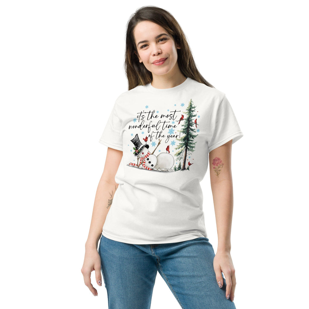 White | Unisex | Lifestyle | Wonderful Time Snowman T-Shirt