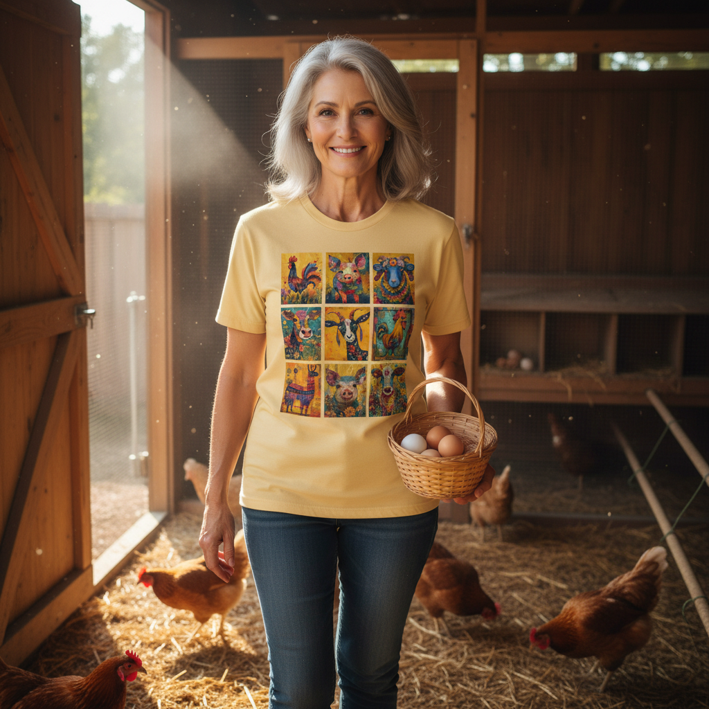 Yellow_Haze_Unisex_Lifestyle_Quirky_Barnyard_Crew_T-shirt