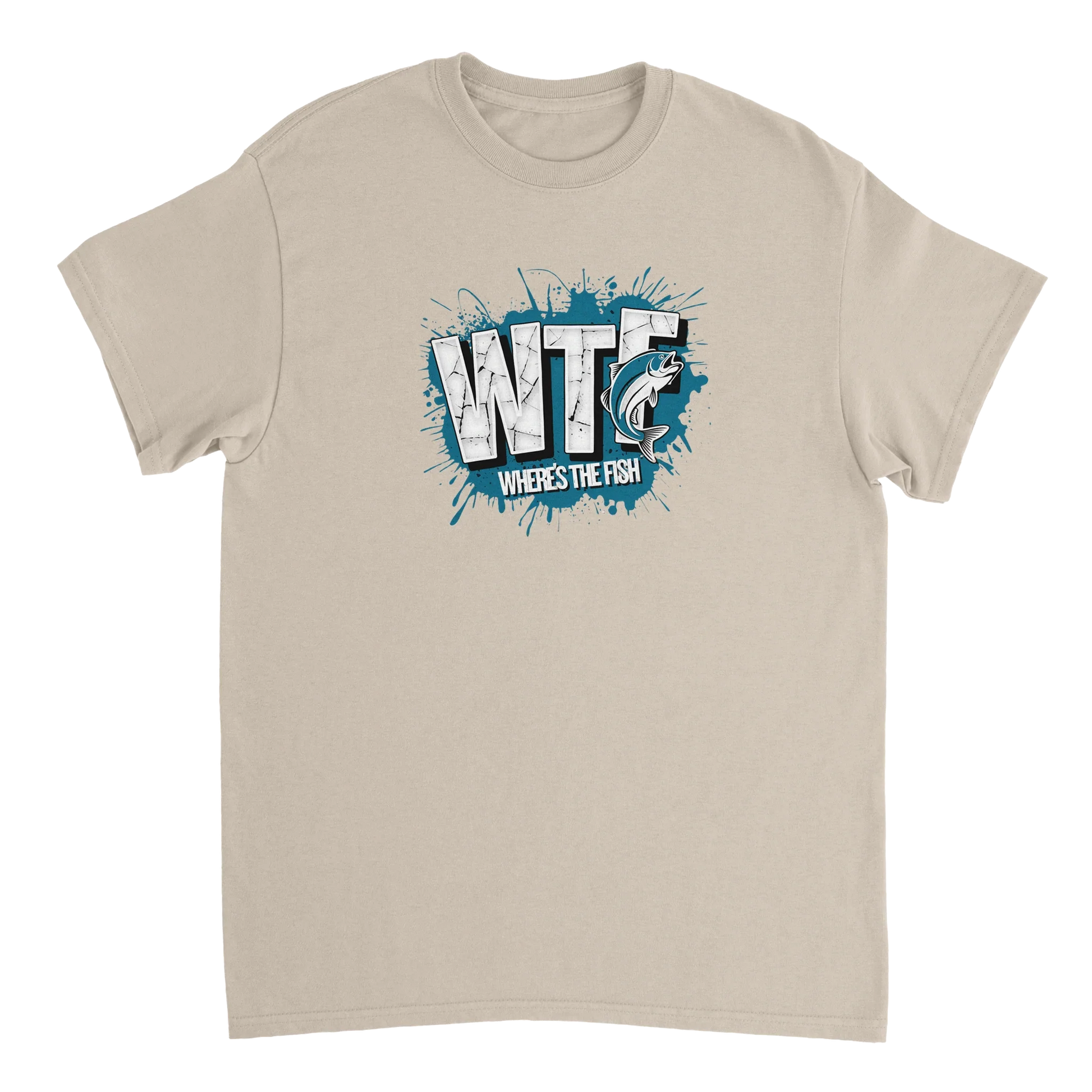 WTF Where's The Fish whimsical fishing t-shirt in classic cotton fit with graphic design