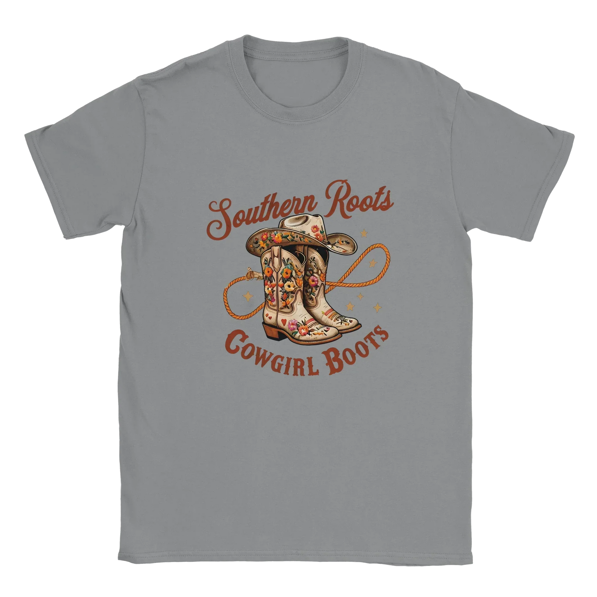 Southern Roots Cowgirl Boots-Sport Grey-Unisex Heavyweight Cotton T-shirt
