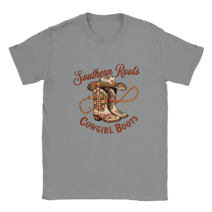 Southern Roots Cowgirl Boots-Sport Grey-Unisex Heavyweight Cotton T-shirt