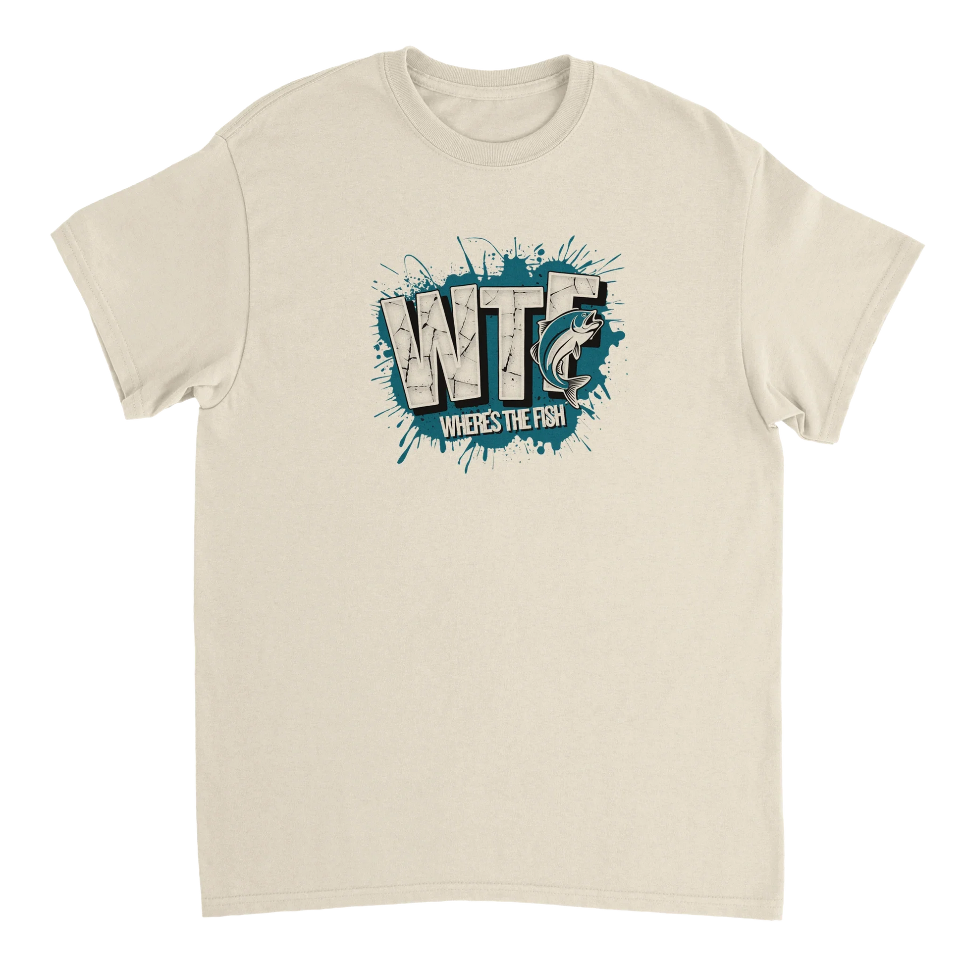 WTF Where's The Fish whimsical fishing t-shirt in classic cotton fit with graphic design on front