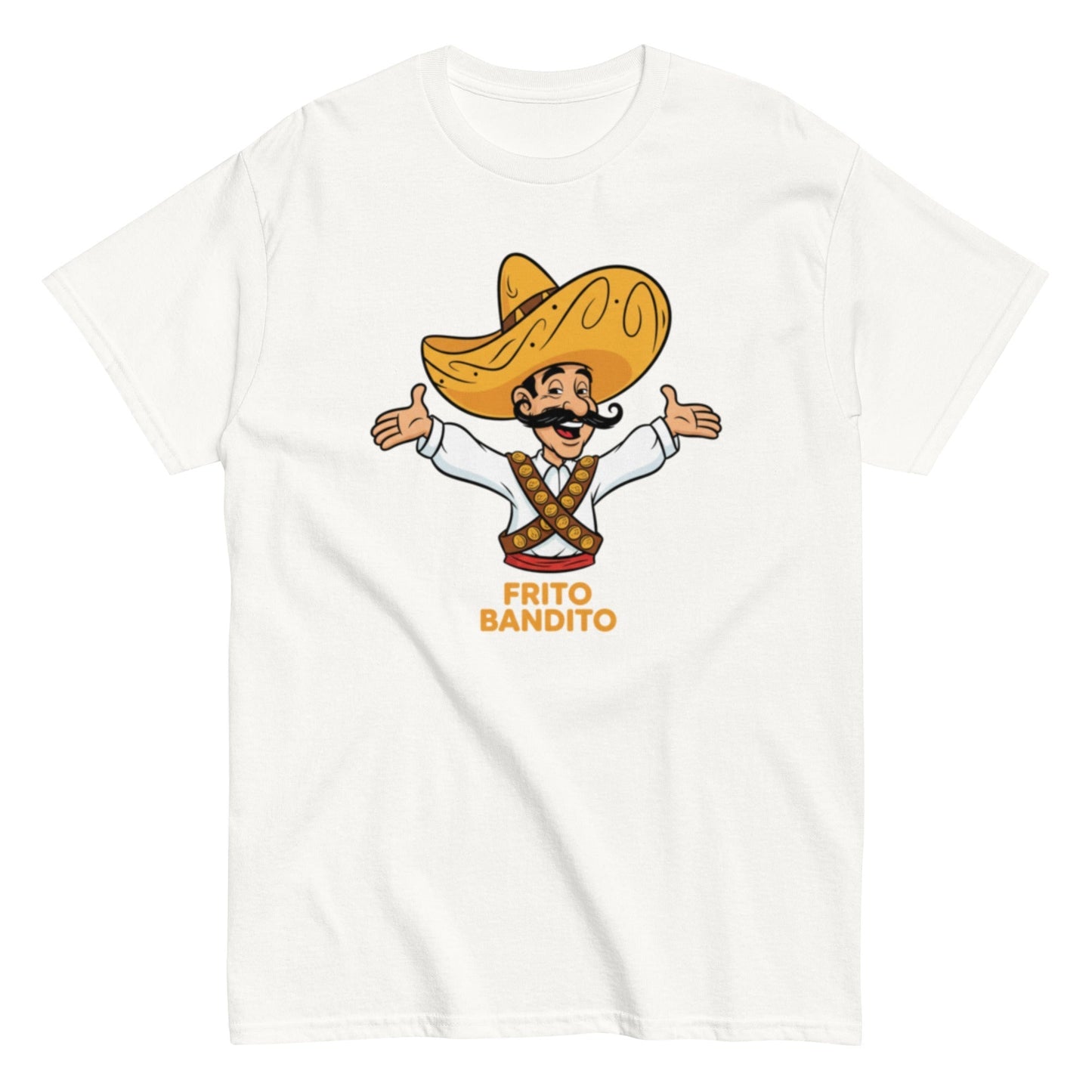 White Frito Bandito T-Shirt - Retro Pop Culture Throwback Tee